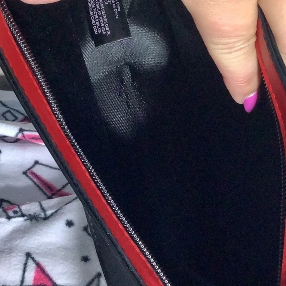 Victoria’s Secret NEW - faux Leather Make up bag “ Just add Lipstick “